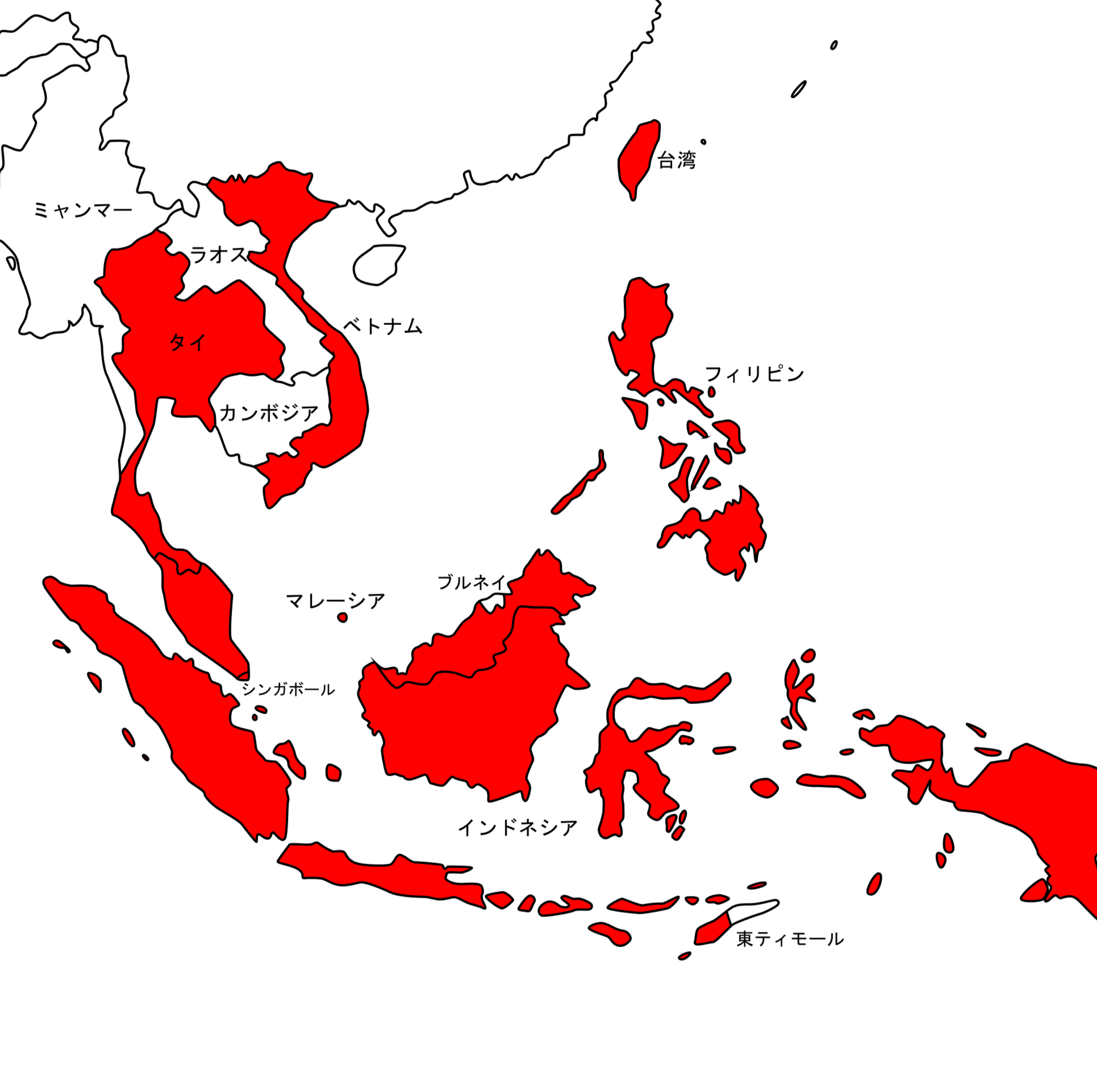 東南アジア6カ国対応エリア